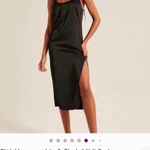 Abercrombie & Fitch Taupe Tan Satin slip dress L